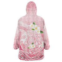 Guam Fishhook Mix Guasali Flowers Wearable Blanket Hoodie Dreaming Coral