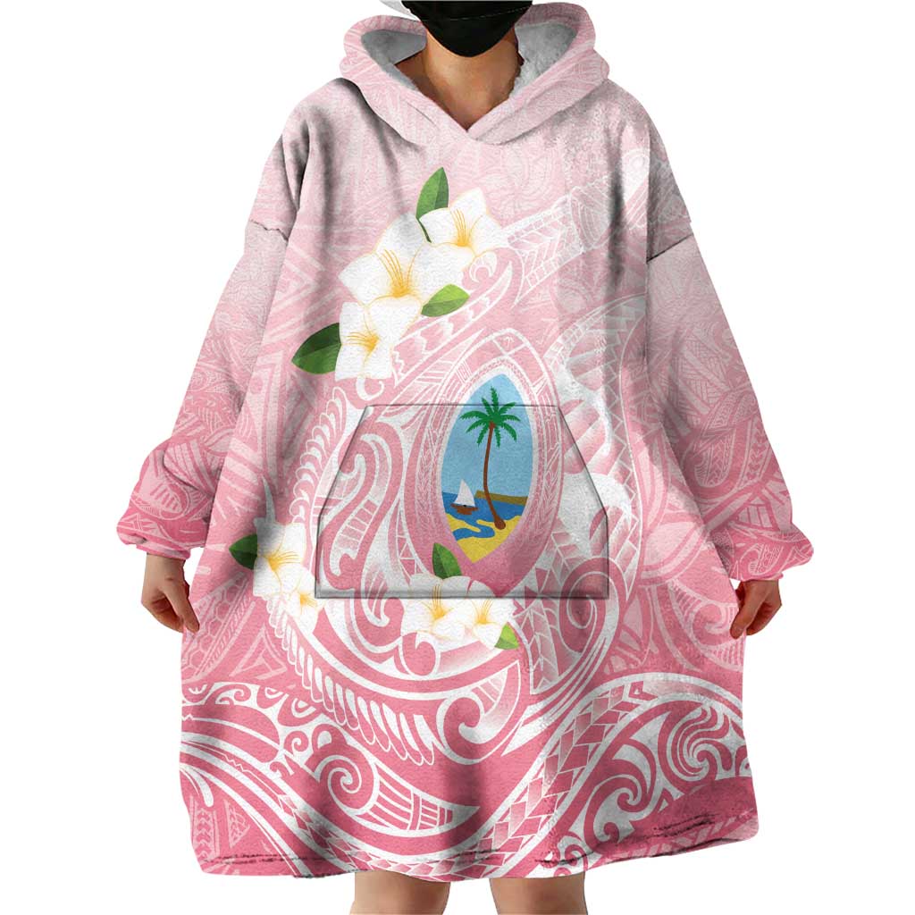 Guam Fishhook Mix Guasali Flowers Wearable Blanket Hoodie Dreaming Coral