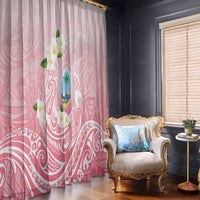 Guam Fishhook Mix Guasali Flowers Window Curtain Dreaming Coral