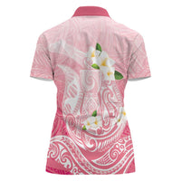 Guam Fishhook Mix Guasali Flowers Women Polo Shirt Dreaming Coral LT7 - Polynesian Pride