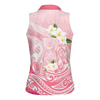 Guam Fishhook Mix Guasali Flowers Women Sleeveless Polo Shirt Dreaming Coral