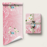 Guam Fishhook Mix Guasali Flowers Wrapping Paper Dreaming Coral LT7 58" × 23" Pink - Polynesian Pride