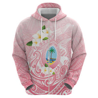 Guam Fishhook Mix Guasali Flowers Zip Hoodie Dreaming Coral LT7 - Polynesian Pride