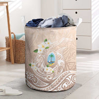 Guam Fishhook Mix Guasali Flowers Laundry Basket Dreaming Hazel LT7 Beige - Polynesian Pride