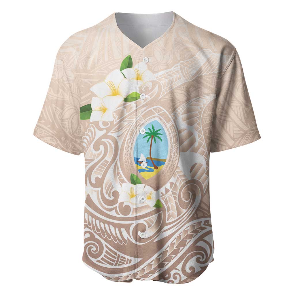 Guam Fishhook Mix Guasali Flowers Baseball Jersey Dreaming Hazel LT7 Beige - Polynesian Pride
