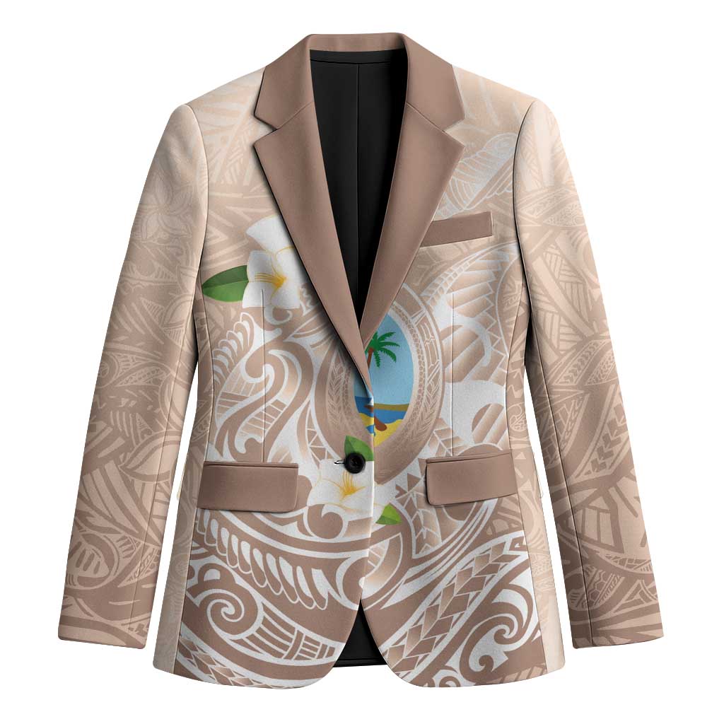 Guam Fishhook Mix Guasali Flowers Blazer Dreaming Hazel LT7 Unisex Beige - Polynesian Pride