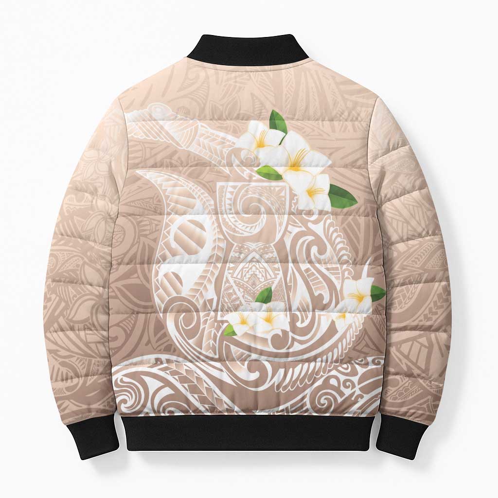 Guam Fishhook Mix Guasali Flowers Bomber Puffer Jacket Dreaming Hazel LT7 - Polynesian Pride