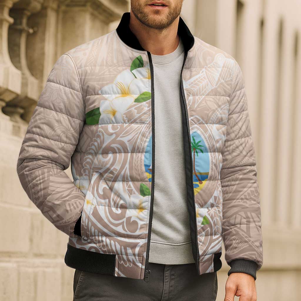 Guam Fishhook Mix Guasali Flowers Bomber Puffer Jacket Dreaming Hazel LT7 - Polynesian Pride