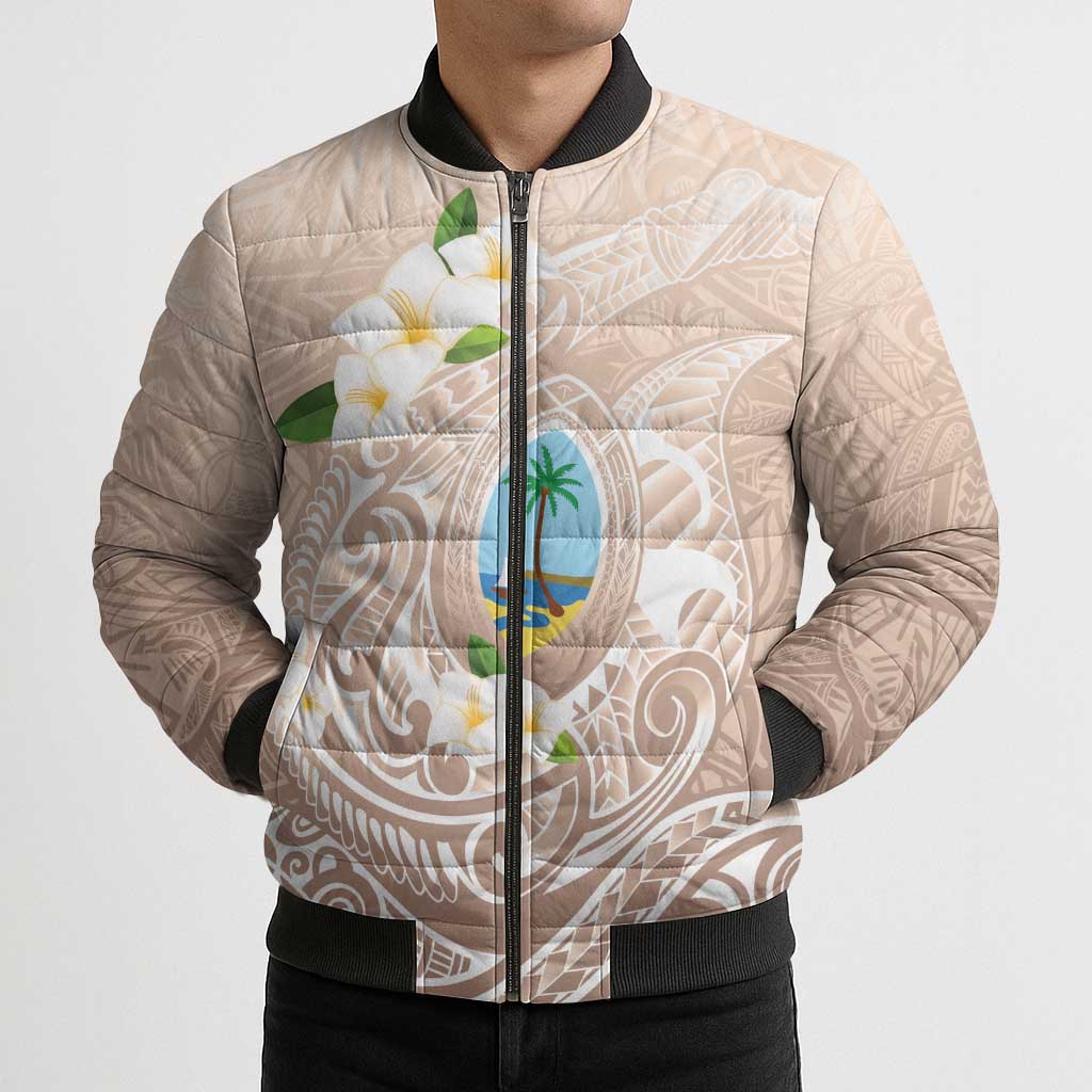 Guam Fishhook Mix Guasali Flowers Bomber Puffer Jacket Dreaming Hazel LT7 - Polynesian Pride