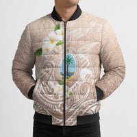 Guam Fishhook Mix Guasali Flowers Bomber Puffer Jacket Dreaming Hazel LT7 - Polynesian Pride