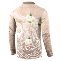 Guam Fishhook Mix Guasali Flowers Button Sweatshirt Dreaming Hazel LT7 - Polynesian Pride