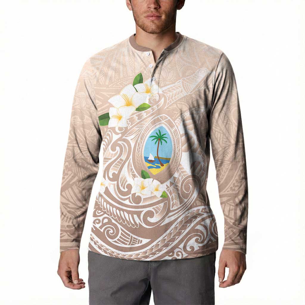Guam Fishhook Mix Guasali Flowers Button Sweatshirt Dreaming Hazel LT7 - Polynesian Pride