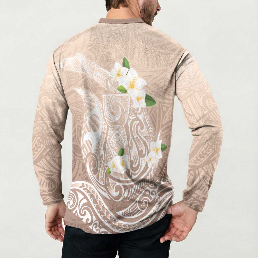 Guam Fishhook Mix Guasali Flowers Button Sweatshirt Dreaming Hazel LT7 - Polynesian Pride