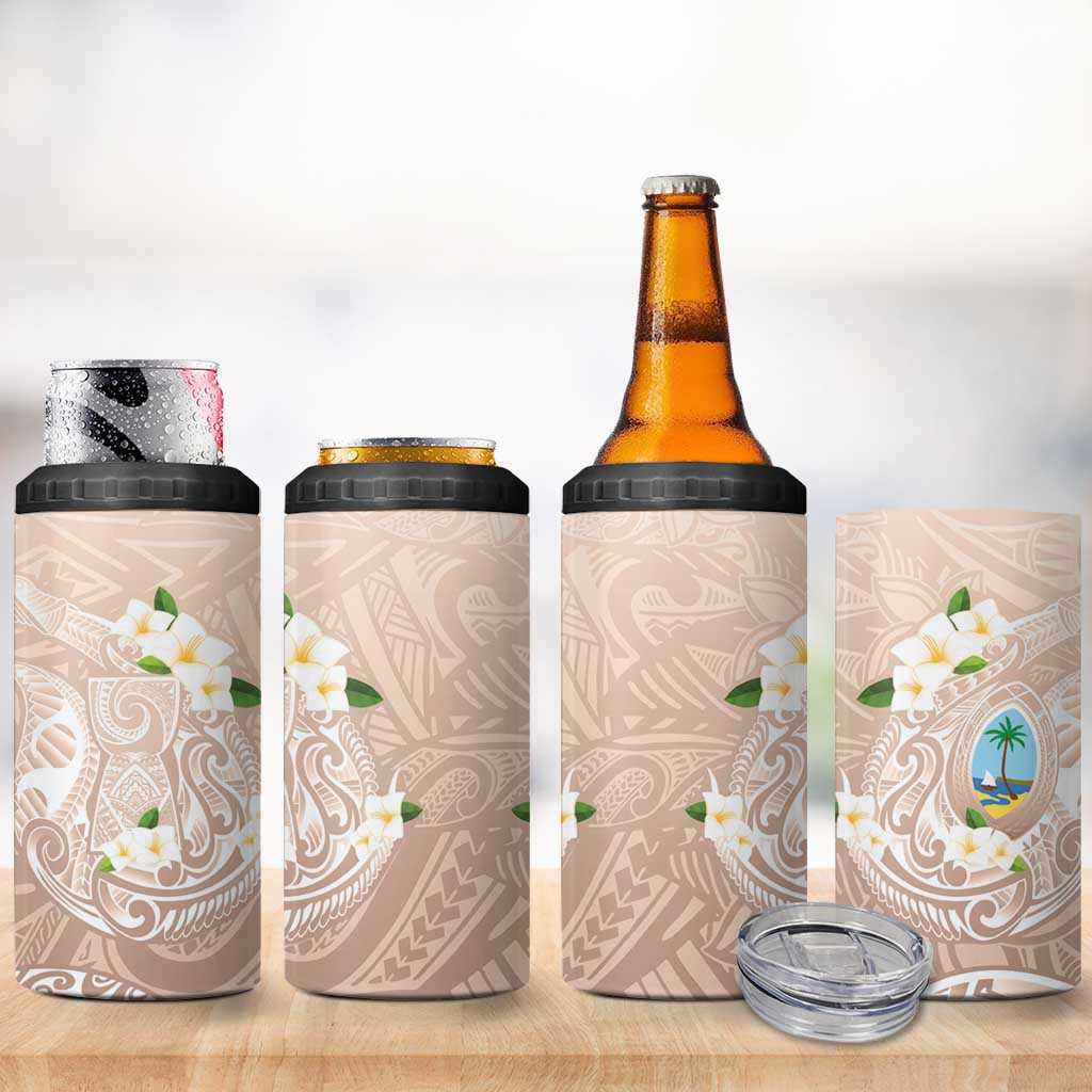 Guam Fishhook Mix Guasali Flowers 4 in 1 Can Cooler Tumbler Dreaming Hazel LT7 - Polynesian Pride