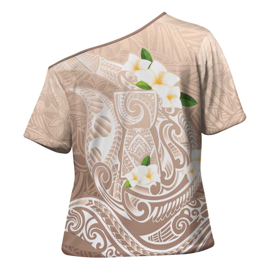 Guam Fishhook Mix Guasali Flowers Cross Shoulder Shirt Dreaming Hazel LT7 - Polynesian Pride