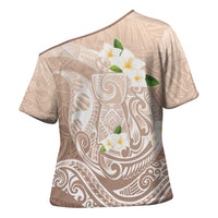 Guam Fishhook Mix Guasali Flowers Cross Shoulder Shirt Dreaming Hazel LT7 - Polynesian Pride