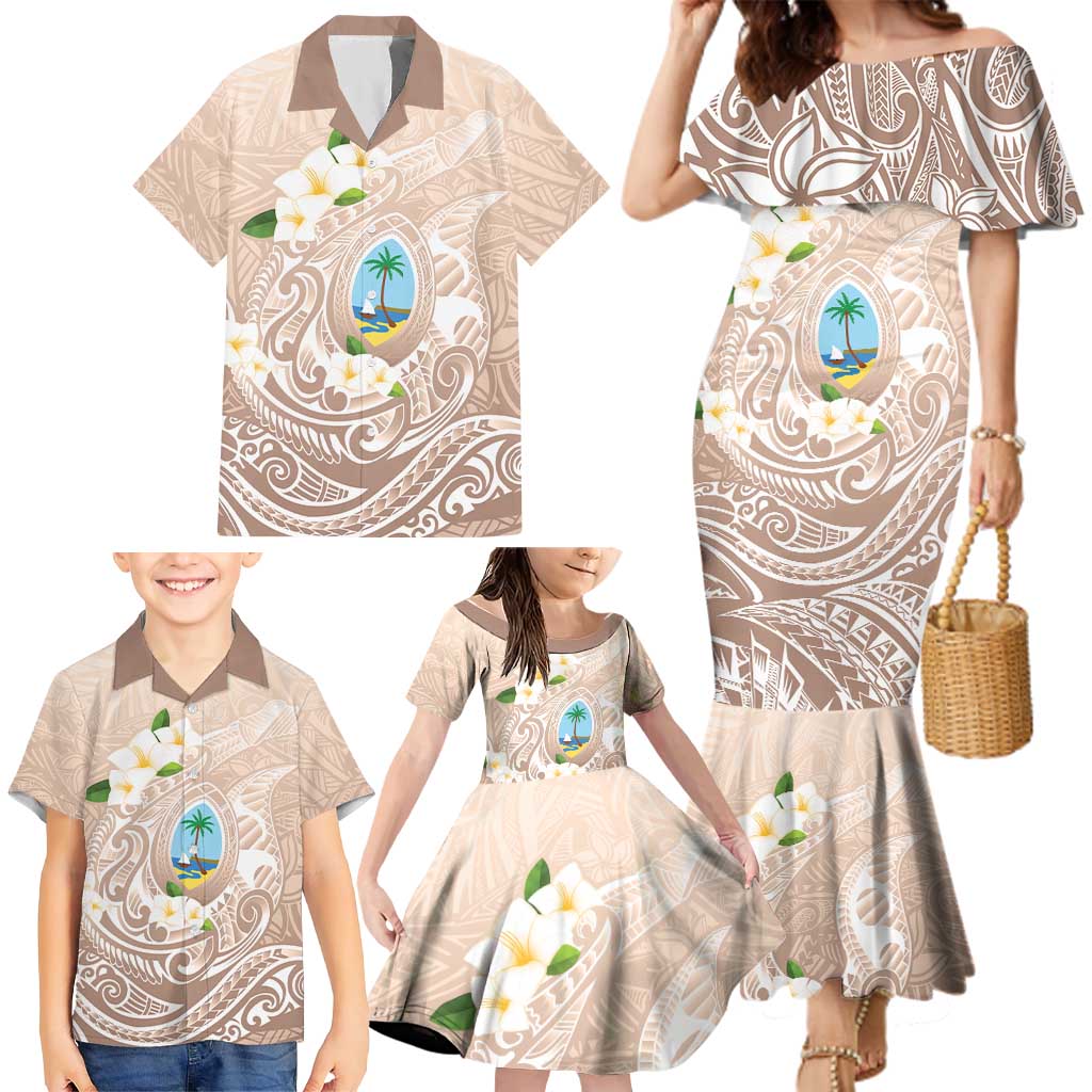 Guam Fishhook Mix Guasali Flowers Family Matching Mermaid Dress and Hawaiian Shirt Dreaming Hazel LT7 - Polynesian Pride