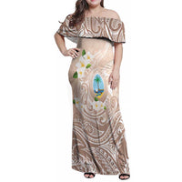 Guam Fishhook Mix Guasali Flowers Family Matching Off Shoulder Maxi Dress and Hawaiian Shirt Dreaming Hazel