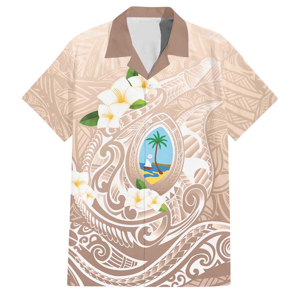 Guam Fishhook Mix Guasali Flowers Hawaiian Shirt Dreaming Hazel LT7 Beige - Polynesian Pride