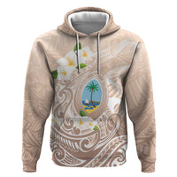 Guam Fishhook Mix Guasali Flowers Hoodie Dreaming Hazel LT7 Pullover Hoodie Beige - Polynesian Pride