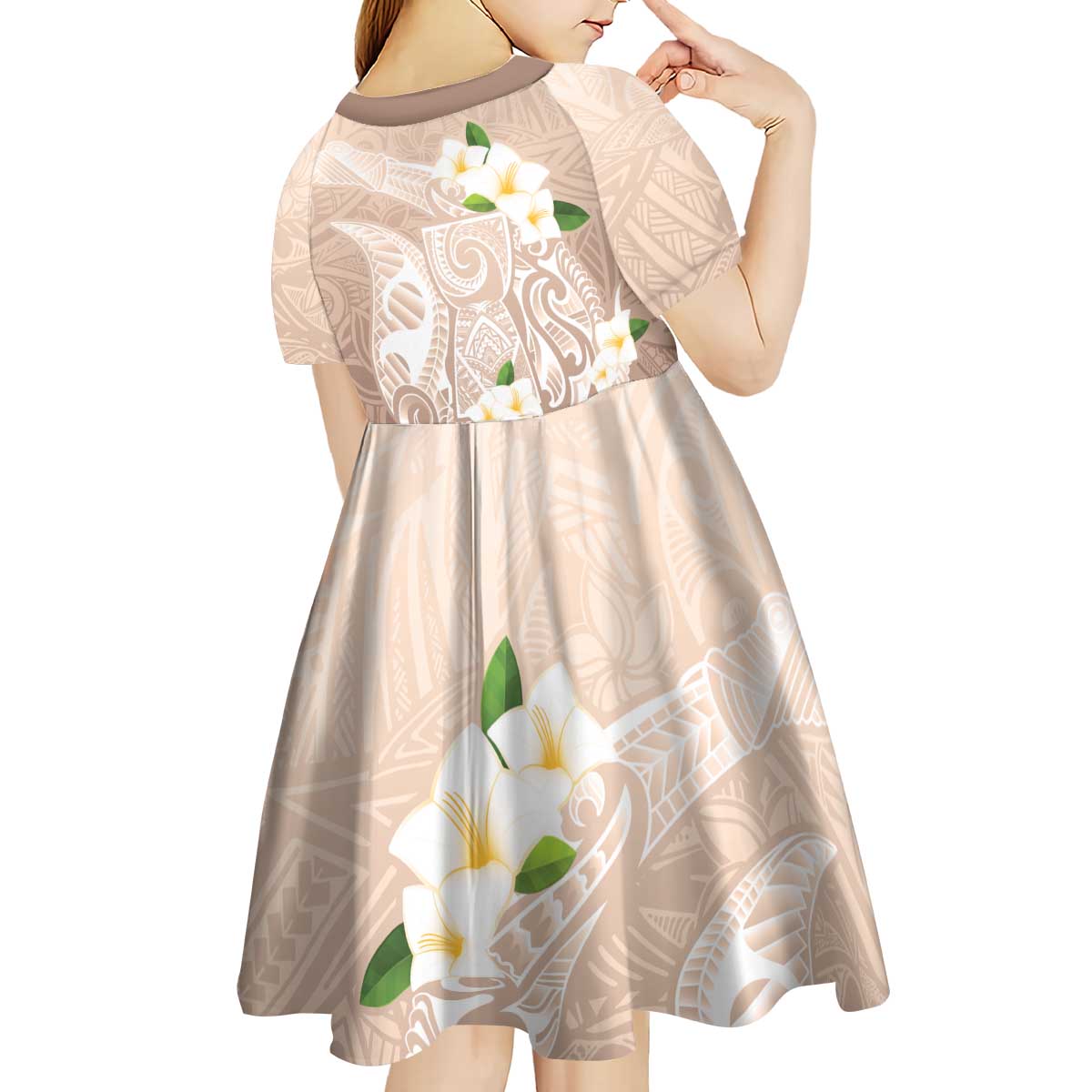 Guam Fishhook Mix Guasali Flowers Kid Short Sleeve Dress Dreaming Hazel LT7 - Polynesian Pride