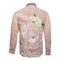 Guam Fishhook Mix Guasali Flowers Long Sleeve Button Shirt Dreaming Hazel LT7 - Polynesian Pride