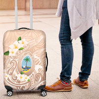 Guam Fishhook Mix Guasali Flowers Luggage Cover Dreaming Hazel LT7 Beige - Polynesian Pride