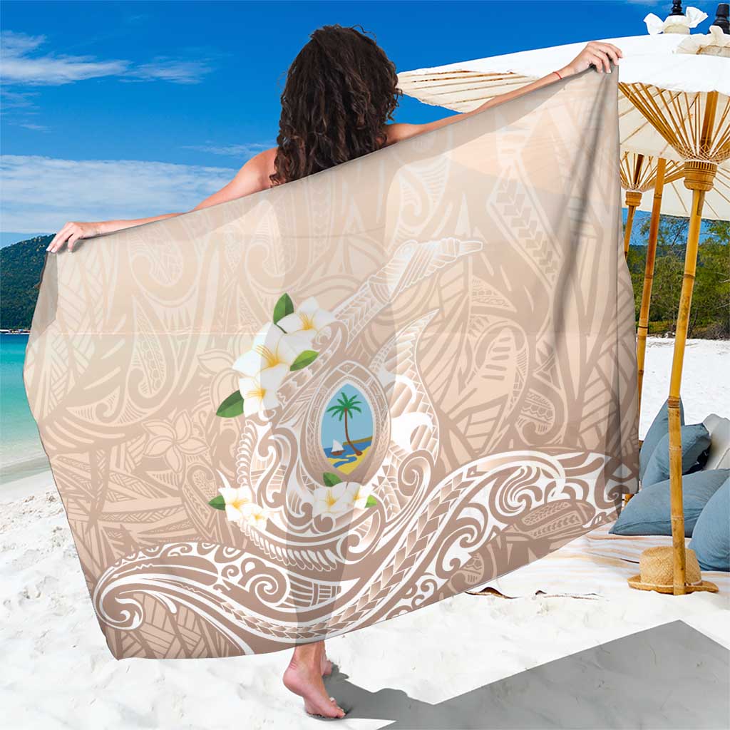 Guam Fishhook Mix Guasali Flowers Sarong Dreaming Hazel LT7 One Size 44 x 66 inches Beige - Polynesian Pride