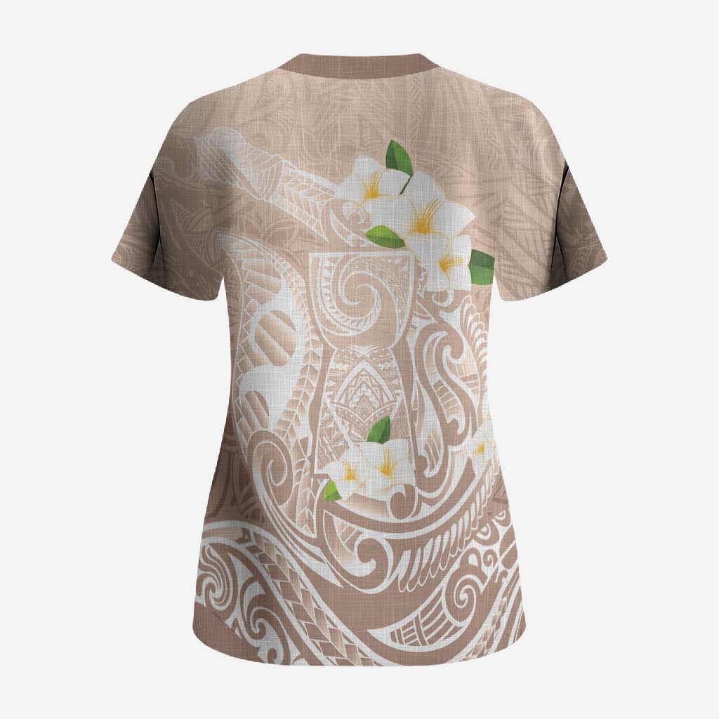 Guam Fishhook Mix Guasali Flowers Scrub Top Dreaming Hazel LT7 - Polynesian Pride