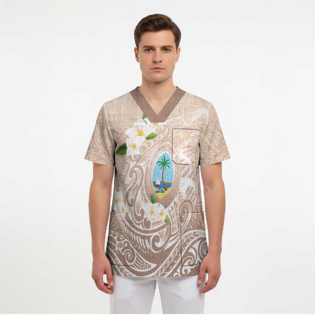Guam Fishhook Mix Guasali Flowers Scrub Top Dreaming Hazel LT7 - Polynesian Pride