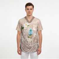 Guam Fishhook Mix Guasali Flowers Scrub Top Dreaming Hazel LT7 - Polynesian Pride