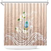 Guam Fishhook Mix Guasali Flowers Shower Curtain Dreaming Hazel LT7 Beige - Polynesian Pride
