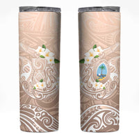 Guam Fishhook Mix Guasali Flowers Skinny Tumbler Dreaming Hazel LT7 Beige - Polynesian Pride