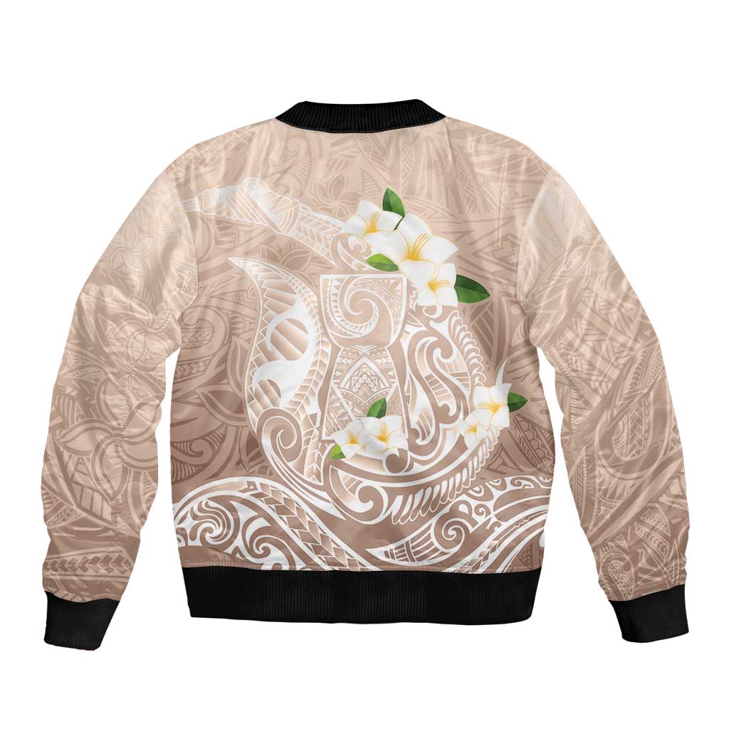 Guam Fishhook Mix Guasali Flowers Sleeve Zip Bomber Jacket Dreaming Hazel LT7 - Polynesian Pride