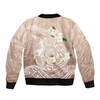 Guam Fishhook Mix Guasali Flowers Sleeve Zip Bomber Jacket Dreaming Hazel LT7 - Polynesian Pride