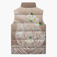 Guam Fishhook Mix Guasali Flowers Sleeveless Puffer Jacket Dreaming Hazel LT7 - Polynesian Pride