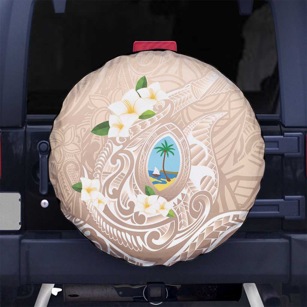 Guam Fishhook Mix Guasali Flowers Spare Tire Cover Dreaming Hazel LT7 No hole Beige - Polynesian Pride