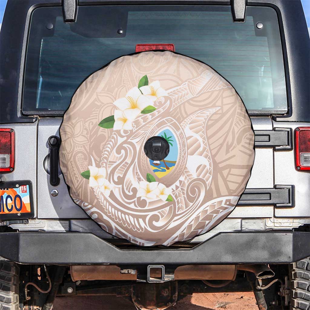 Guam Fishhook Mix Guasali Flowers Spare Tire Cover Dreaming Hazel LT7 Beige - Polynesian Pride