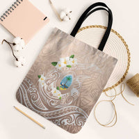 Guam Fishhook Mix Guasali Flowers Tote Bag Dreaming Hazel LT7 Black Strap One Size Beige - Polynesian Pride