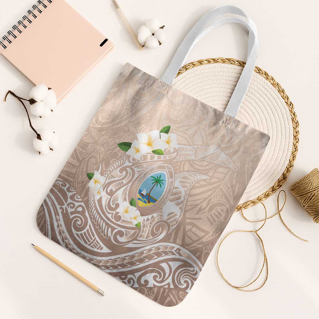 Guam Fishhook Mix Guasali Flowers Tote Bag Dreaming Hazel LT7 White Strap One Size Beige - Polynesian Pride
