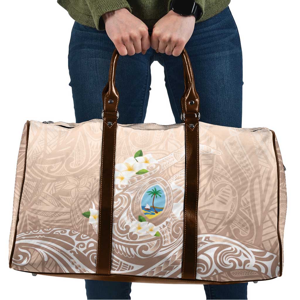 Guam Fishhook Mix Guasali Flowers Travel Bag Dreaming Hazel LT7 Beige - Polynesian Pride