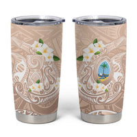 Guam Fishhook Mix Guasali Flowers Tumbler Cup Dreaming Hazel LT7 Beige - Polynesian Pride