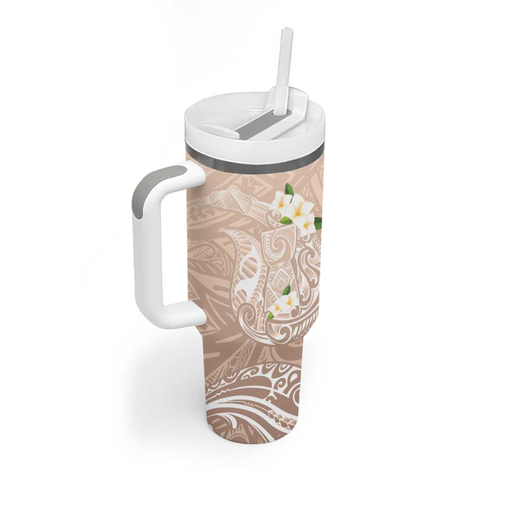 Guam Fishhook Mix Guasali Flowers Tumbler With Handle Dreaming Hazel LT7 - Polynesian Pride