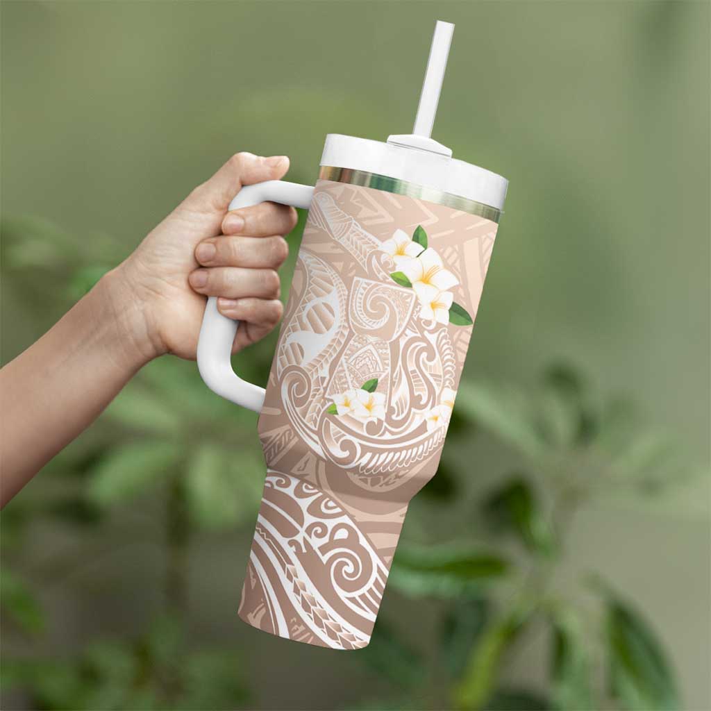 Guam Fishhook Mix Guasali Flowers Tumbler With Handle Dreaming Hazel LT7 - Polynesian Pride