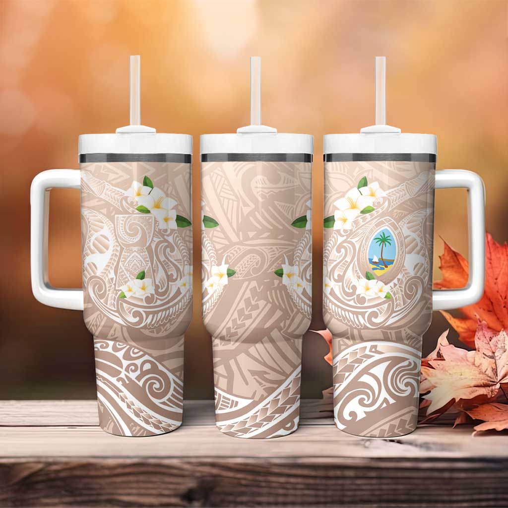 Guam Fishhook Mix Guasali Flowers Tumbler With Handle Dreaming Hazel LT7 - Polynesian Pride