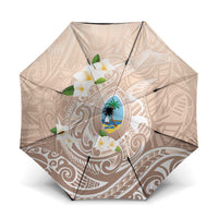 Guam Fishhook Mix Guasali Flowers Umbrella Dreaming Hazel LT7 One Size Folded 11.42 inch Opened Diameter 37.4 inch Beige - Polynesian Pride