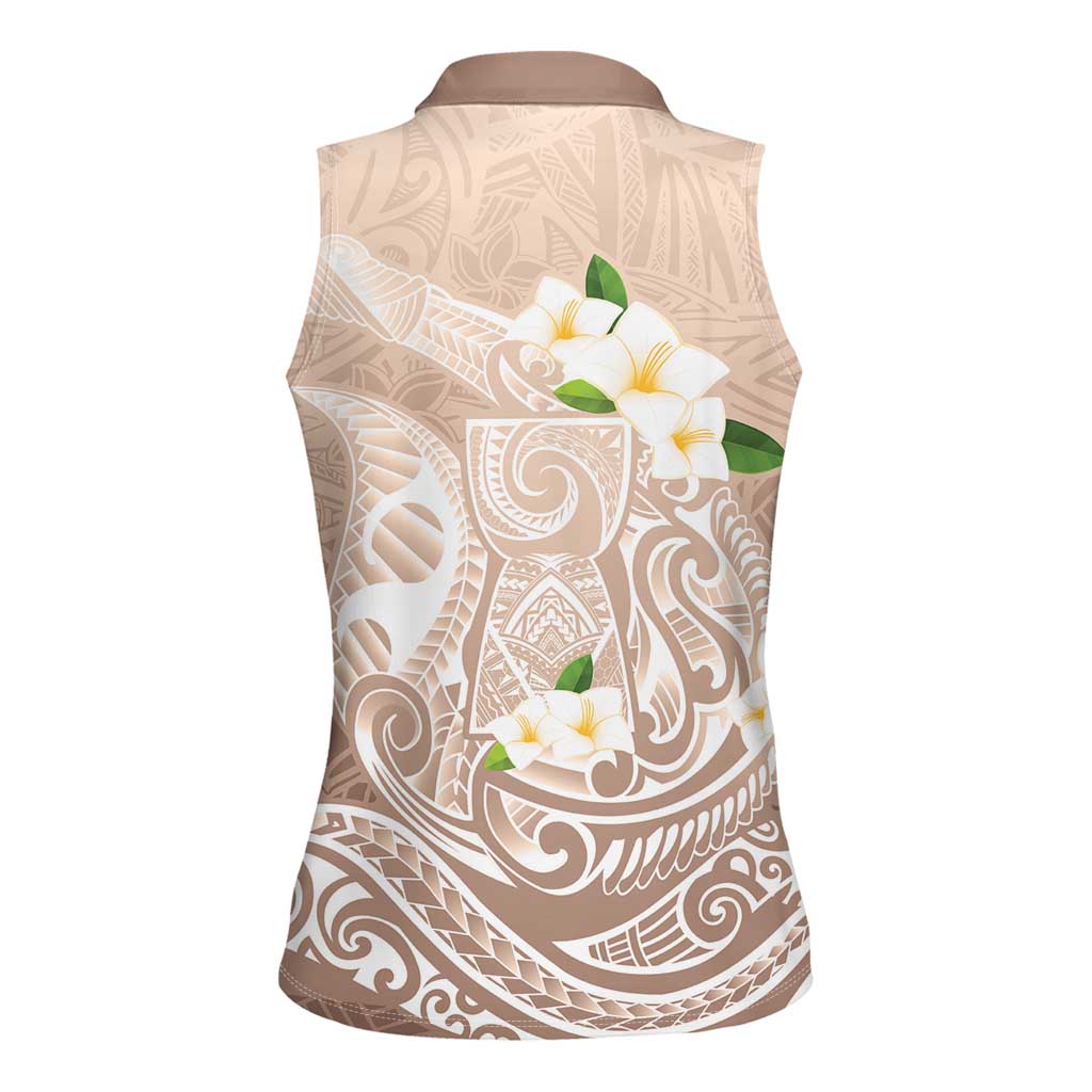 Guam Fishhook Mix Guasali Flowers Women Sleeveless Polo Shirt Dreaming Hazel LT7 - Polynesian Pride
