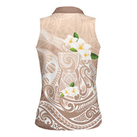 Guam Fishhook Mix Guasali Flowers Women Sleeveless Polo Shirt Dreaming Hazel LT7 - Polynesian Pride