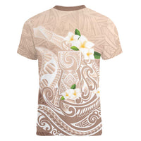 Guam Fishhook Mix Guasali Flowers Women V-Neck T-Shirt Dreaming Hazel LT7 - Polynesian Pride