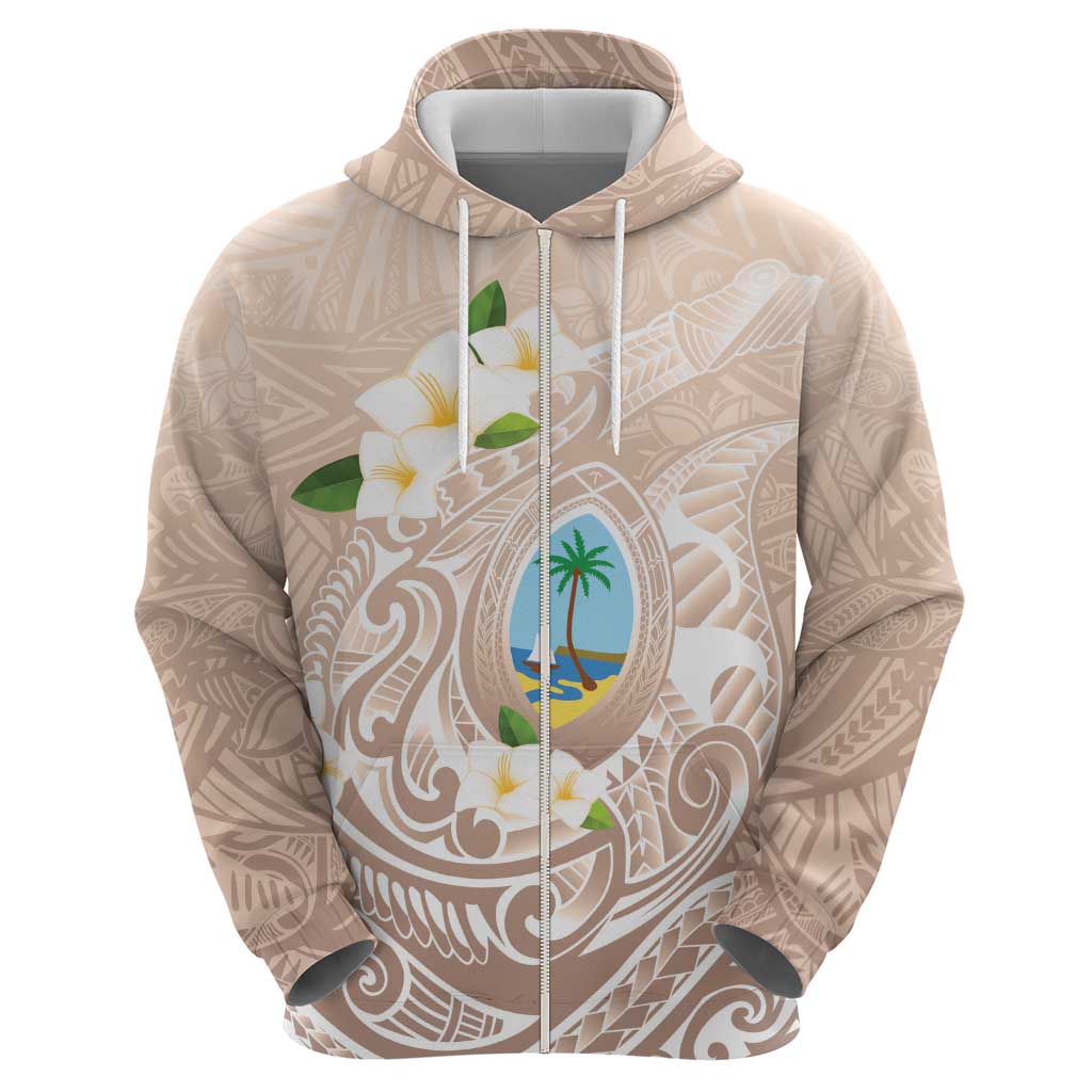 Guam Fishhook Mix Guasali Flowers Zip Hoodie Dreaming Hazel LT7 - Polynesian Pride